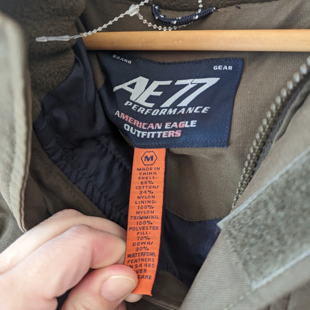 American Eagle 77 Performance Down Filled Olive G… - image 2